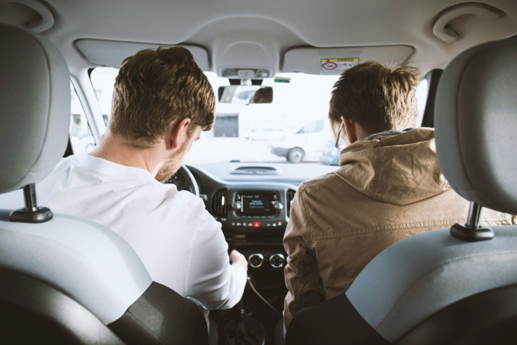 A man going through driver’s ed.